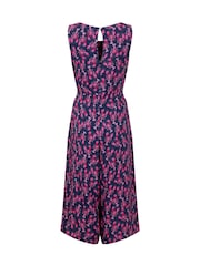 Weird Fish Blue Nalani Printed Viscose Jumpsuit - Image 7 of 7