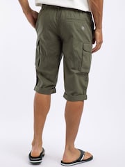 Weird Fish Green Summersville 3/4 Length Ripstop Cargo Shorts - Image 2 of 7