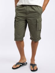 Weird Fish Green Summersville 3/4 Length Ripstop Cargo Shorts - Image 3 of 7