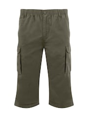 Weird Fish Green Summersville 3/4 Length Ripstop Cargo Shorts - Image 6 of 7