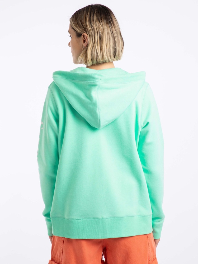 Weird Fish Green Cyra Graphic Full Zip Hoodie - Image 2 of 7 Weird Fish Green Cyra Graphic Full Zip Hoodie - Image 2 of 7