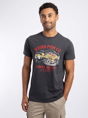 Weird Fish Black Fish Out Of Water Front Print Graphic T-Shirt - Image 1 of 6