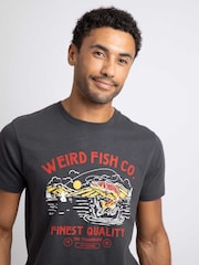 Weird Fish Black Fish Out Of Water Front Print Graphic T-Shirt - Image 4 of 6