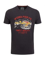 Weird Fish Black Fish Out Of Water Front Print Graphic T-Shirt - Image 5 of 6