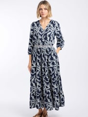 Weird Fish Blue Himanshee Printed Viscose Maxi Dress - Image 2 of 8