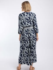 Weird Fish Blue Himanshee Printed Viscose Maxi Dress - Image 3 of 8