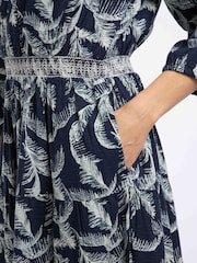 Weird Fish Blue Himanshee Printed Viscose Maxi Dress - Image 6 of 8