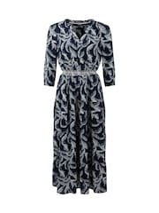 Weird Fish Blue Himanshee Printed Viscose Maxi Dress - Image 7 of 8