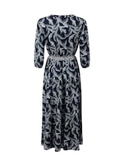 Weird Fish Blue Himanshee Printed Viscose Maxi Dress - Image 8 of 8