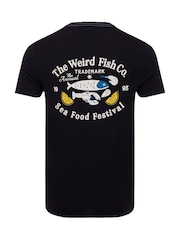 Weird Fish Blue Food Festival Back Print Graphic T-Shirt - Image 6 of 6