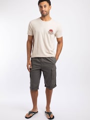 Weird Fish Grey Summersville 3/4 Length Ripstop Cargo Shorts - Image 1 of 8