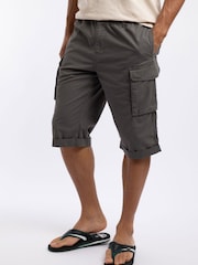 Weird Fish Grey Summersville 3/4 Length Ripstop Cargo Shorts - Image 3 of 8