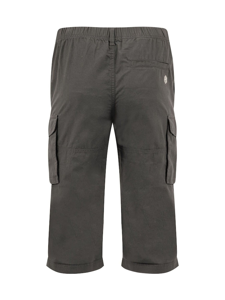 Weird Fish Grey Summersville 3/4 Length Ripstop Cargo Shorts - Image 8 of 8