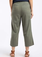 Weird Fish Green Angelika Cropped Wide Leg Trousers - Image 3 of 7