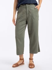 Weird Fish Green Angelika Cropped Wide Leg Trousers - Image 4 of 7
