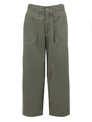 Weird Fish Green Angelika Cropped Wide Leg Trousers - Image 6 of 7