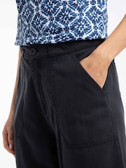Weird Fish Blue Angelika Cropped Wide Leg Trousers - Image 4 of 6