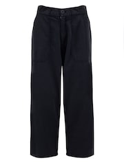 Weird Fish Blue Angelika Cropped Wide Leg Trousers - Image 5 of 6
