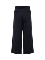 Weird Fish Blue Angelika Cropped Wide Leg Trousers - Image 6 of 6