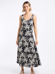 Weird Fish Black Tivoli Printed Jersey Dress - Image 4 of 8