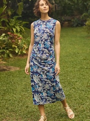 Weird Fish Tansley Printed Sleeveless Midi Dress - Bild 1 von 8
