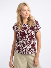 Weird Fish Red Kissimmee Printed Top - Image 1 of 7