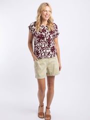 Weird Fish Red Kissimmee Printed Top - Image 3 of 7