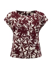 Weird Fish Red Kissimmee Printed Top - Image 6 of 7