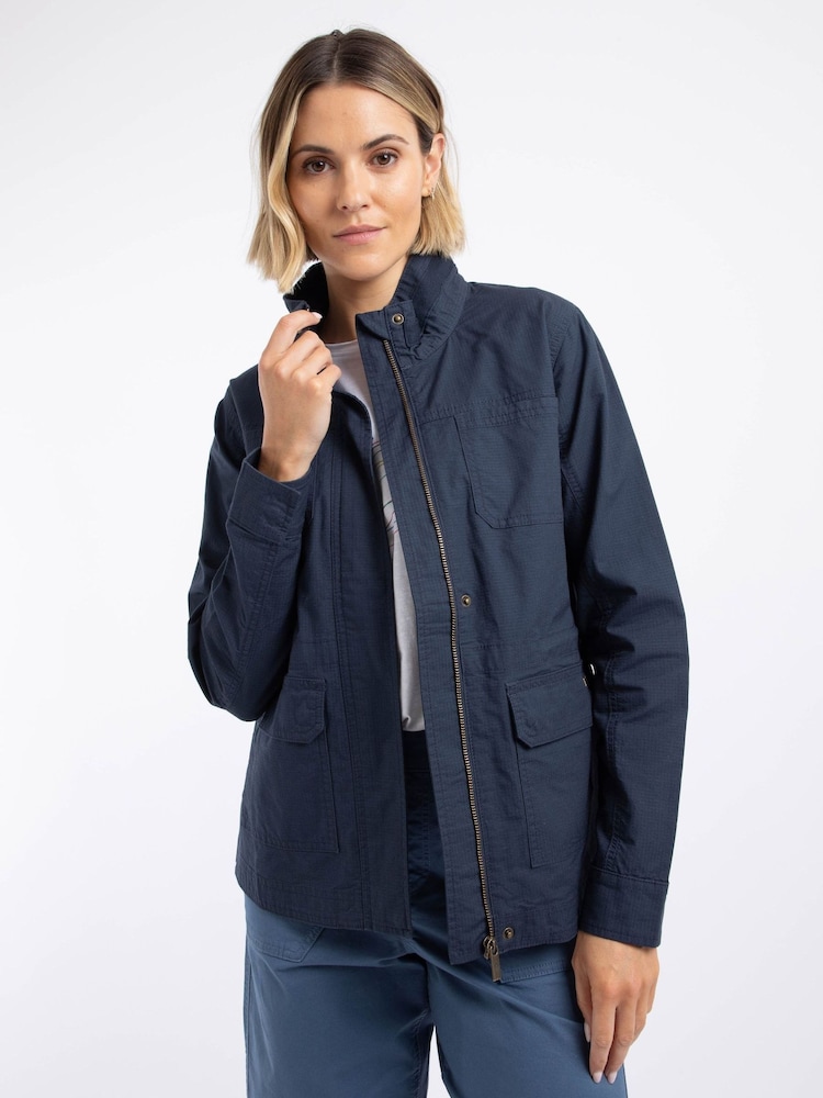 Weird Fish Blue Kelia Utility Jacket - Image 1 of 8 Weird Fish Blue Kelia Utility Jacket - Image 1 of 8
