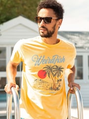 Weird Fish Yellow Palm Island Front Print Graphic T-Shirt - Image 1 of 7