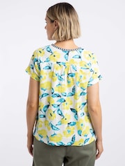 Weird Fish Yellow Sofia Printed Double Cloth Blouse - Image 3 of 8