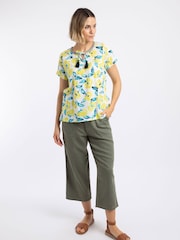 Weird Fish Yellow Sofia Printed Double Cloth Blouse - Image 4 of 8