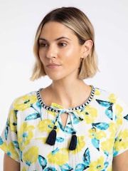 Weird Fish Yellow Sofia Printed Double Cloth Blouse - Image 5 of 8