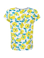 Weird Fish Yellow Sofia Printed Double Cloth Blouse - Image 8 of 8