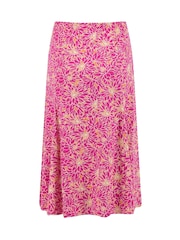 Weird Fish Pink Romaro Printed Jersey Midi Skirt - Image 6 of 6