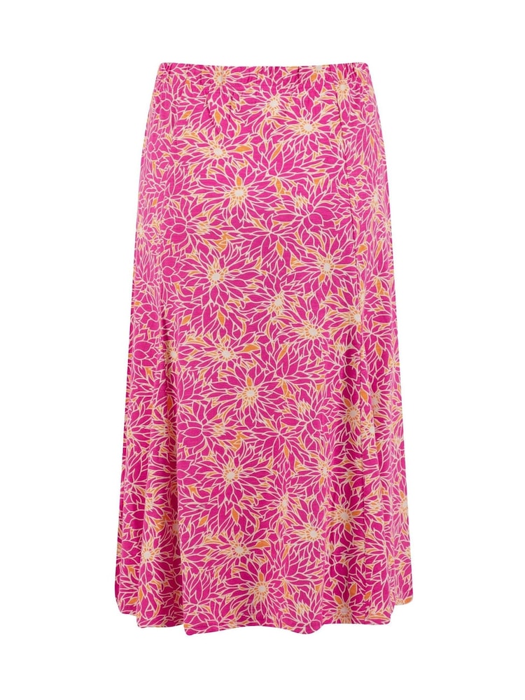 Weird Fish Pink Romaro Printed Jersey Midi Skirt - Image 6 of 6 Weird Fish Pink Romaro Printed Jersey Midi Skirt - Image 6 of 6