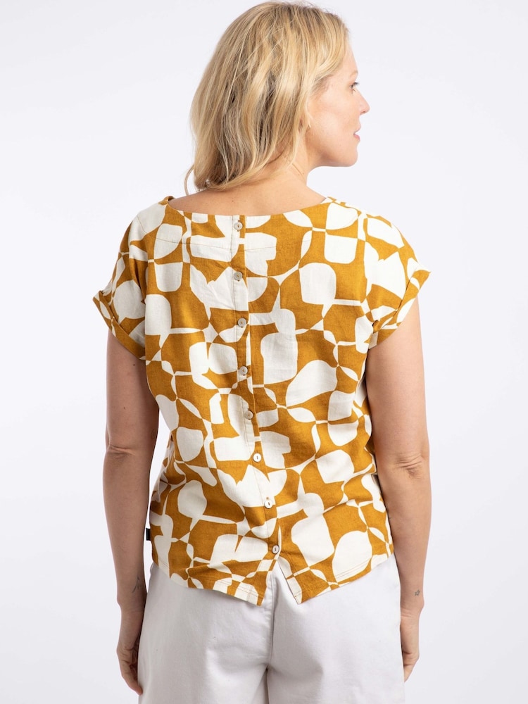Weird Fish Yellow Kissimmee Printed Top - Image 2 of 7 Weird Fish Yellow Kissimmee Printed Top - Image 2 of 7