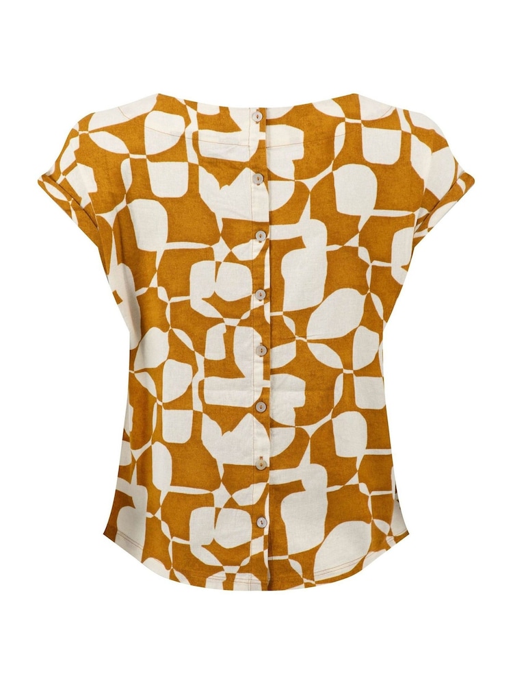 Weird Fish Yellow Kissimmee Printed Top - Image 7 of 7 Weird Fish Yellow Kissimmee Printed Top - Image 7 of 7
