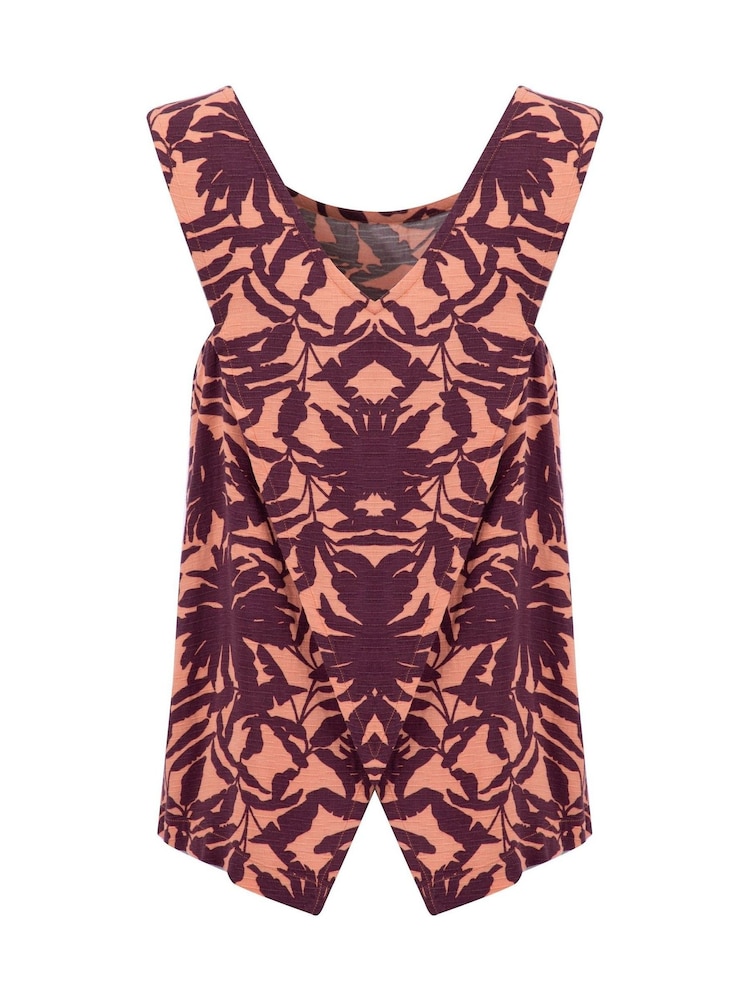 Weird Fish Orange Asterin Printed Sleeveless Top - Image 8 of 8 Weird Fish Orange Asterin Printed Sleeveless Top - Image 8 of 8