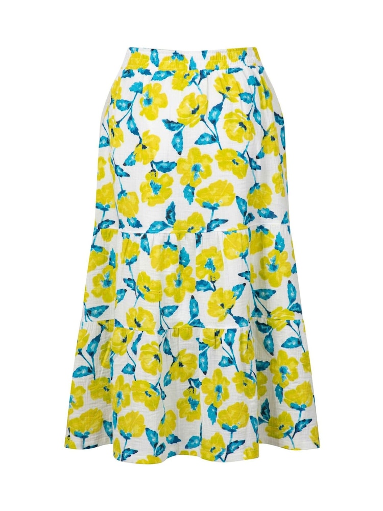 Weird Fish Yellow Harini Double Cloth Printed Midi Skirt - Image 6 of 6 Weird Fish Yellow Harini Double Cloth Printed Midi Skirt - Image 6 of 6