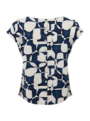 Weird Fish Blue Kissimmee Printed Top - Image 7 of 7