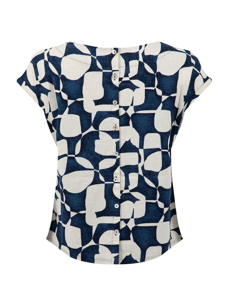 Weird Fish Blue Kissimmee Printed Top - Image 7 of 7 Weird Fish Blue Kissimmee Printed Top - Image 7 of 7