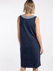 Weird Fish Blue Nayal Embroidered Jersey Shift Tunic - Image 2 of 7
