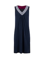 Weird Fish Blue Nayal Embroidered Jersey Shift Tunic - Image 6 of 7