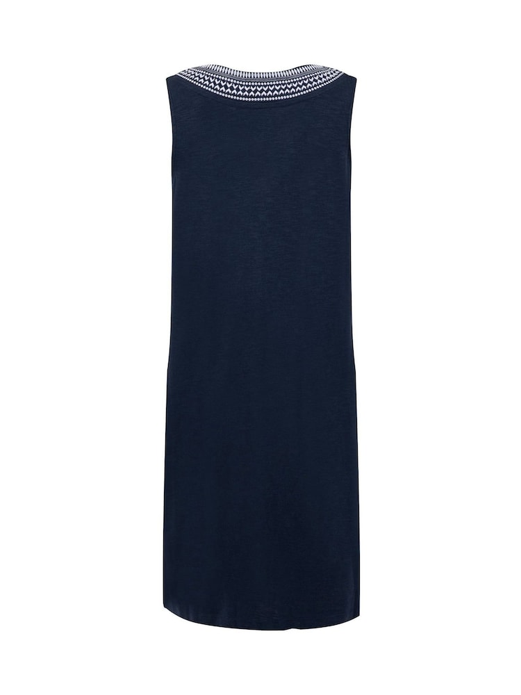 Weird Fish Blue Nayal Embroidered Jersey Shift Tunic - Image 7 of 7 Weird Fish Blue Nayal Embroidered Jersey Shift Tunic - Image 7 of 7