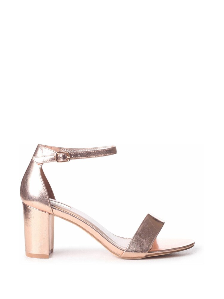 Linzi Rose gold Franki Soft PU Open Toe Block Heel Sansal - Image 2 of 4