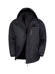 Mountain Warehouse Black Bracken Extreme 3 In 1 Mens Waterproof Jacket - Image 1 of 5