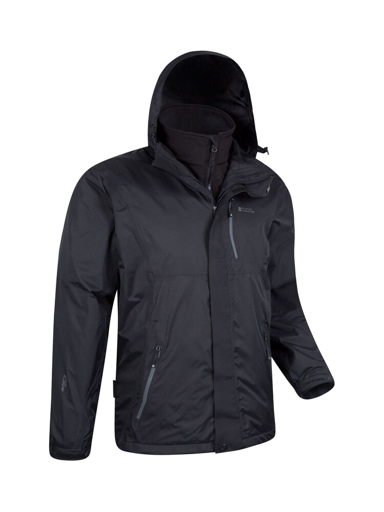 Mountain Warehouse Black Bracken Extreme 3 In 1 Mens Waterproof Jacket - Image 2 of 5