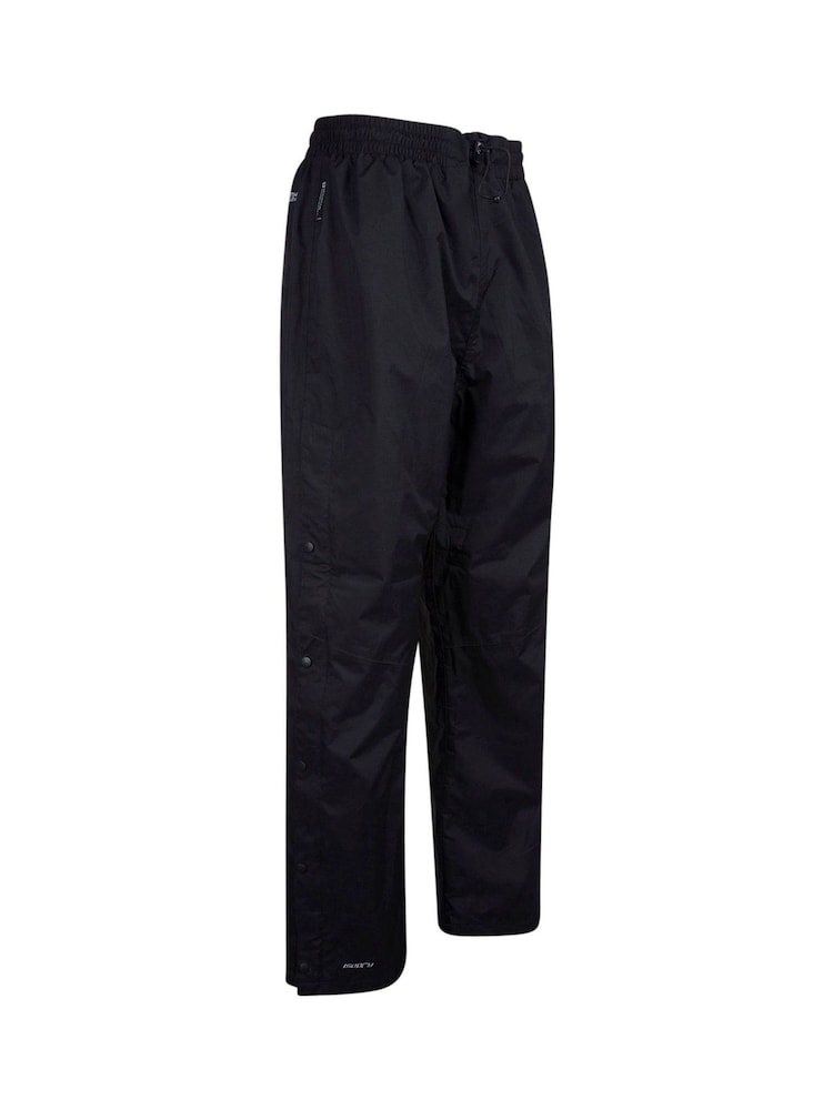 Mountain Warehouse Black Downpour Mens Waterproof Trousers - Short Length - Image 2 of 5