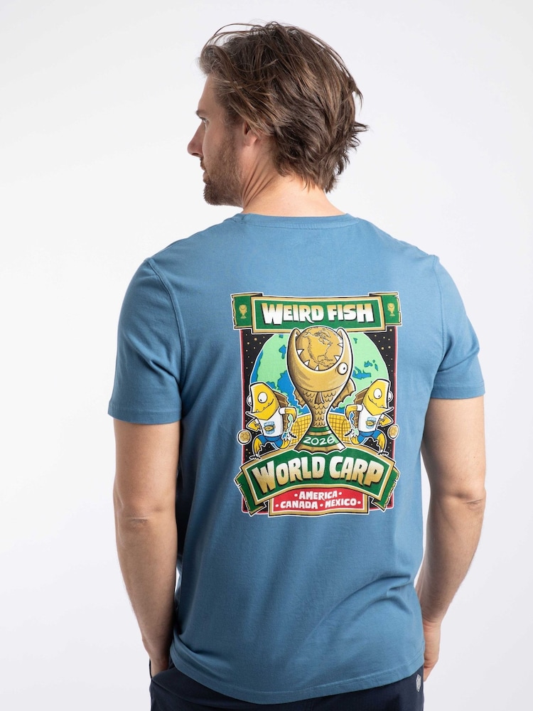 Weird Fish Blue The World Carp 26 Back Print Artist T-Shirt - Image 1 of 6 Weird Fish Blue The World Carp 26 Back Print Artist T-Shirt - Image 1 of 6